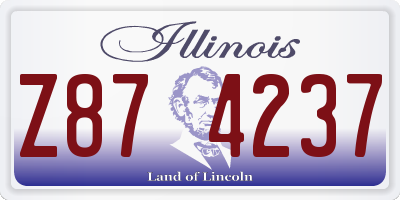 IL license plate Z874237