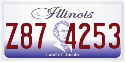 IL license plate Z874253