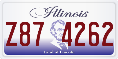 IL license plate Z874262