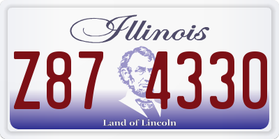 IL license plate Z874330
