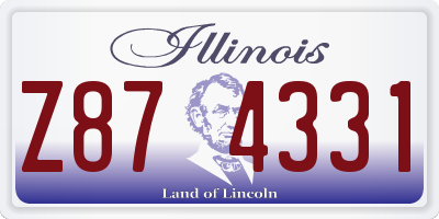 IL license plate Z874331
