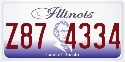 IL license plate Z874334
