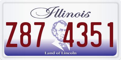 IL license plate Z874351