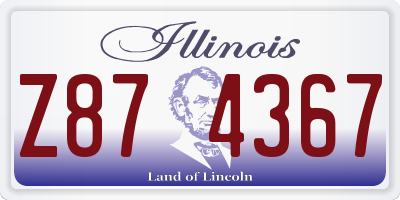 IL license plate Z874367