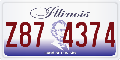 IL license plate Z874374
