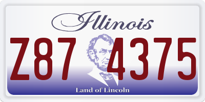 IL license plate Z874375