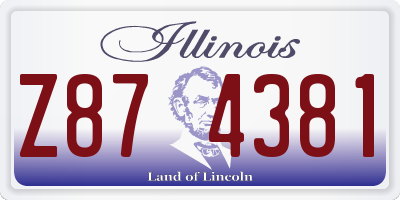 IL license plate Z874381