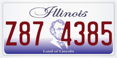 IL license plate Z874385