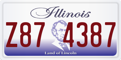 IL license plate Z874387