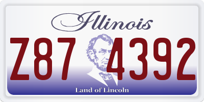IL license plate Z874392