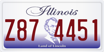 IL license plate Z874451