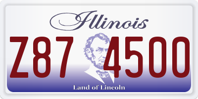 IL license plate Z874500