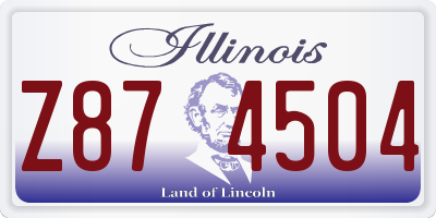 IL license plate Z874504