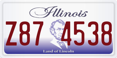 IL license plate Z874538