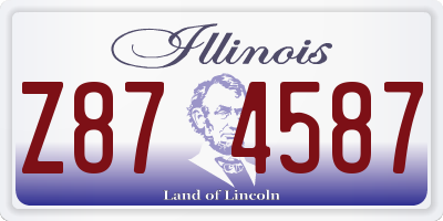 IL license plate Z874587