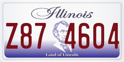IL license plate Z874604