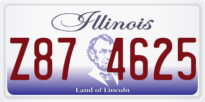 IL license plate Z874625