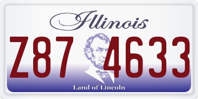 IL license plate Z874633