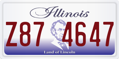 IL license plate Z874647