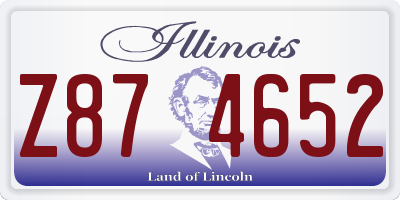 IL license plate Z874652