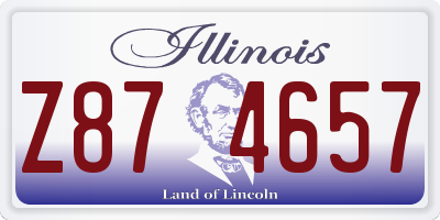 IL license plate Z874657