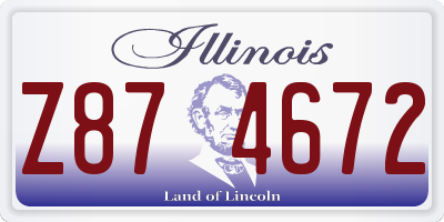 IL license plate Z874672