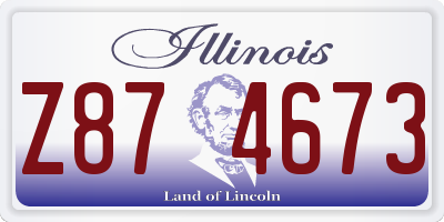 IL license plate Z874673