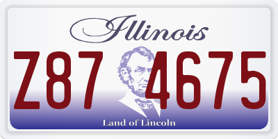 IL license plate Z874675