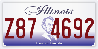 IL license plate Z874692