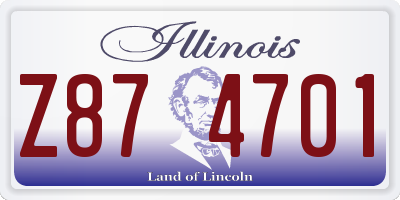 IL license plate Z874701
