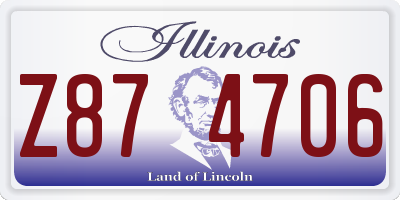 IL license plate Z874706