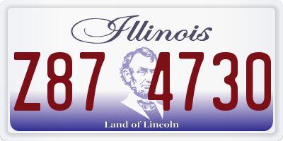 IL license plate Z874730