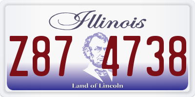 IL license plate Z874738