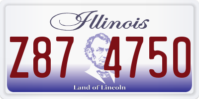 IL license plate Z874750