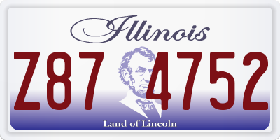 IL license plate Z874752