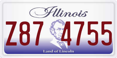 IL license plate Z874755