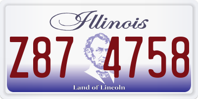 IL license plate Z874758