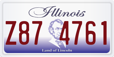IL license plate Z874761