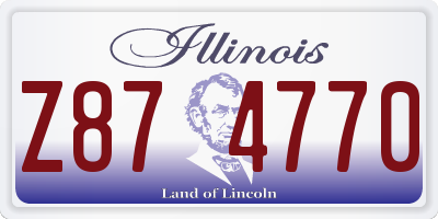 IL license plate Z874770