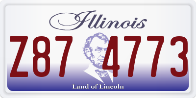 IL license plate Z874773