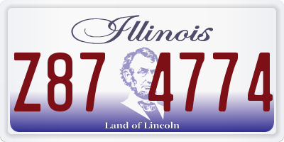 IL license plate Z874774