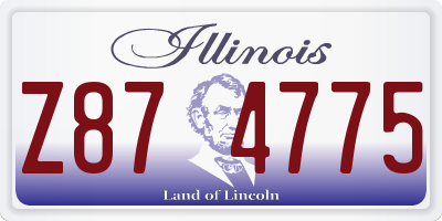 IL license plate Z874775