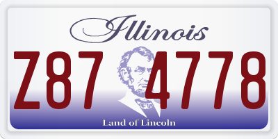 IL license plate Z874778
