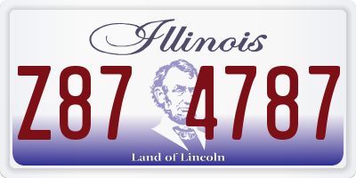 IL license plate Z874787