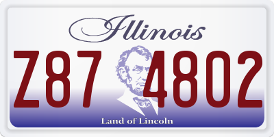 IL license plate Z874802