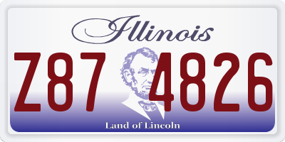 IL license plate Z874826