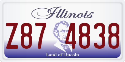 IL license plate Z874838