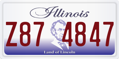 IL license plate Z874847