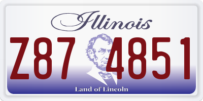 IL license plate Z874851