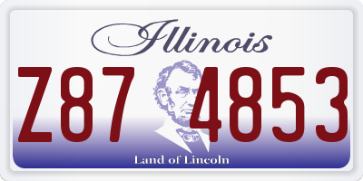 IL license plate Z874853